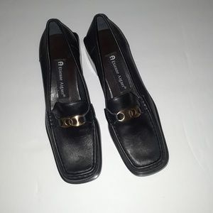 NWOT Black Leather Loafer by Etienne Aigner